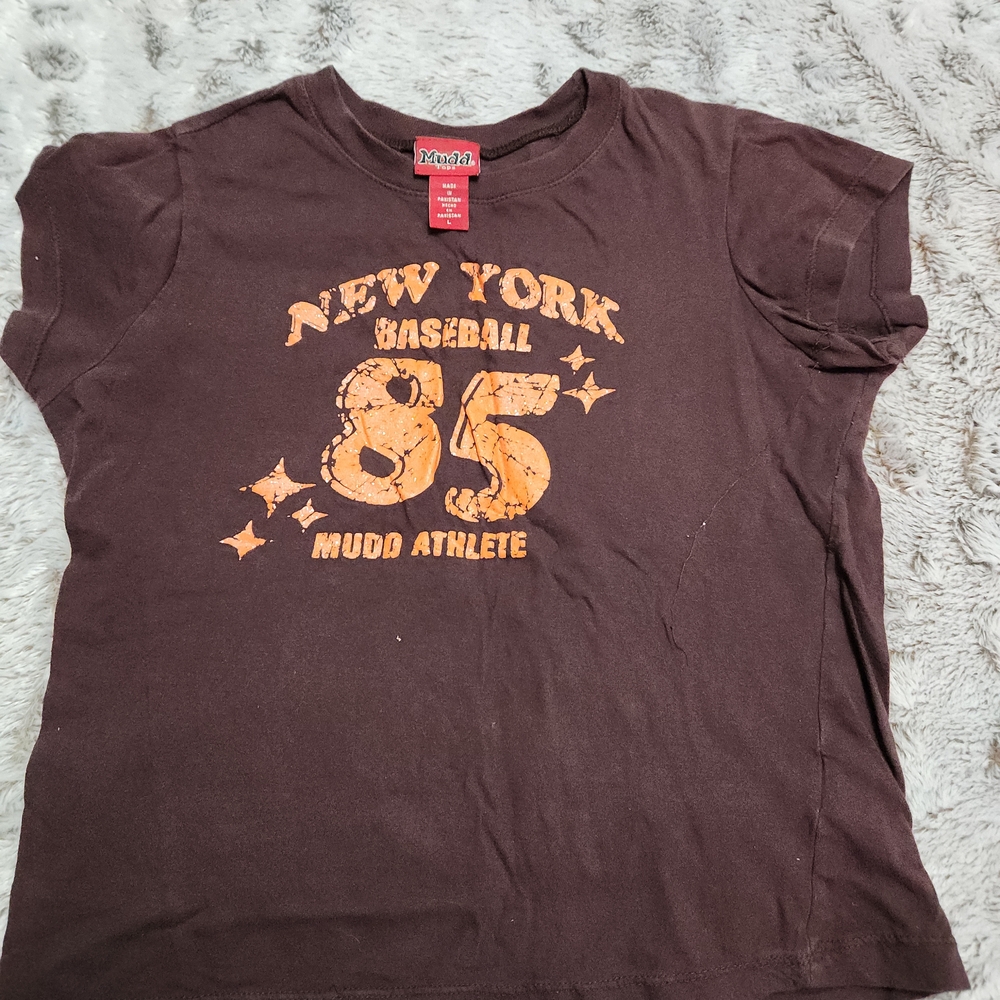 Kids Brown Mudd Athlete Baseball T-Shirt